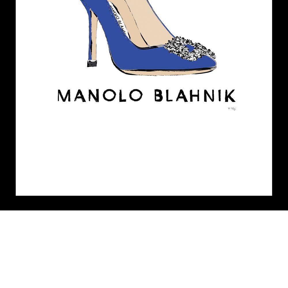 Blue and Beige Abstract Pump Heel 14x18 Framed Print