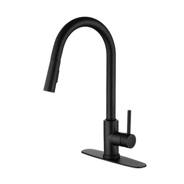 FLG Single Handle Pull Down Sprayer Kitchen Faucet with Pull Out Spray ...