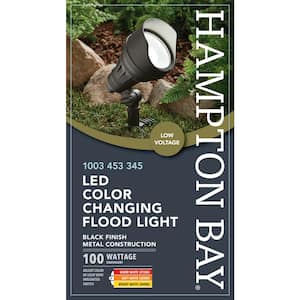 100-Watt Equivalent Millennium Black Adjustable Light Color Integrated LED Outdoor Landscape Flood Light