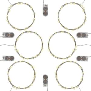 Battery Operated Fairy String LED Lights in Warm White (Set of 6)