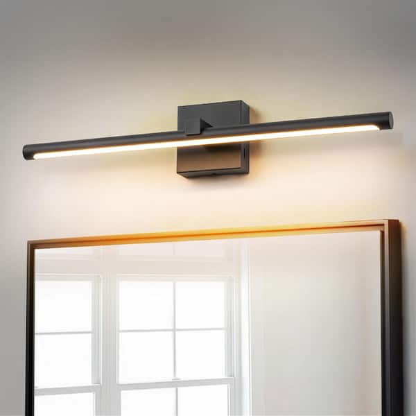 Willow 1-Light 23.6 in. Modern Black Linear Dimmable Integrated LED Bathroom Vanity Light Non-Rotatable Wall Sconces
