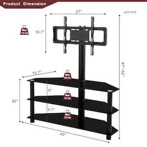 AVF Lesina 28 in. White Glass Pedestal TV Stand Fits TVs Up to 65 in. with  Flat Screen Mount FSL700LESW-A - The Home Depot