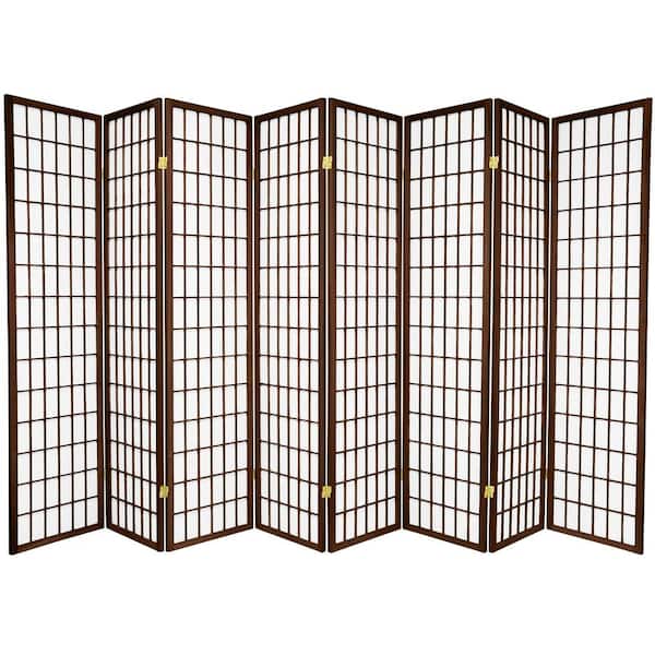 6 ft. Walnut 8-Panel Room Divider