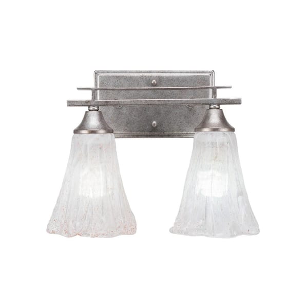 Unbranded Ontario 13.5 in. 2-Light Aged Silver Vanity Light