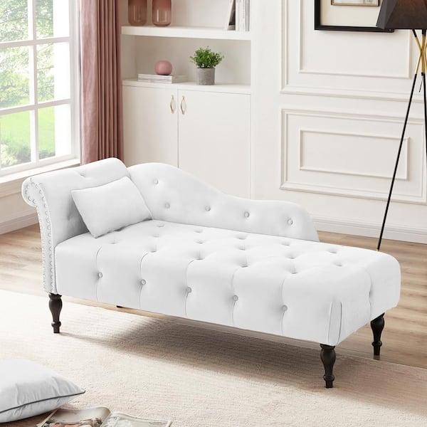 white velvet chaise lounge