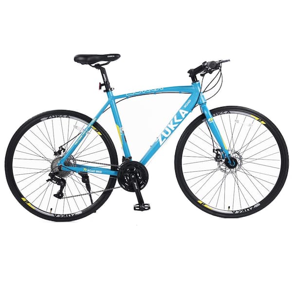 Inzichtelijk terwijl Salie 27.5 in. Aluminium Alloy 27-Speed Hybrid Bike Disc Brake Adult City Road  Bike (Light Blue) ZUK-LKW1-6885 - The Home Depot