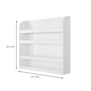 Tiered White Wood Wall Bookshelf