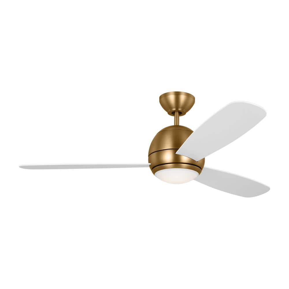 Orbis 52 in. Modern Indoor/Outdoor Satin Brass Ceiling Fan with White Blades and Integrated LED Light Kit price history on PriceWatchPro