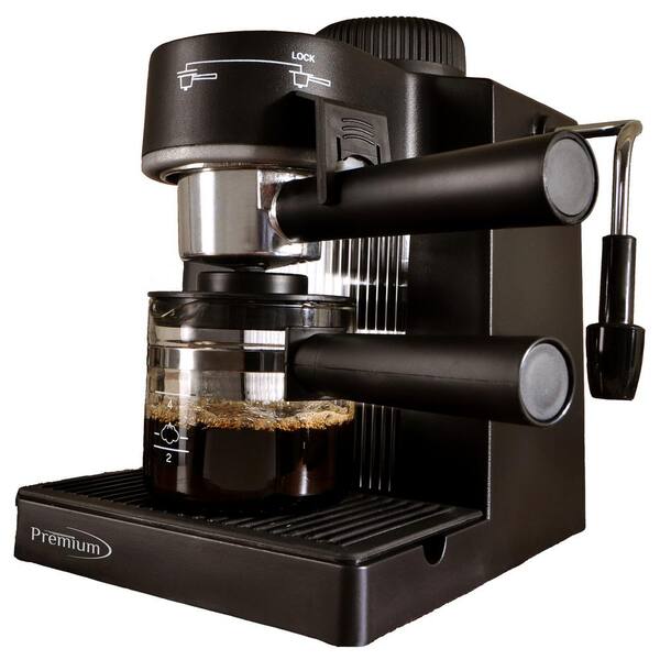 PREMIUM Black Espresso Machine and Cappuccino Maker with Milk Frother Attachment