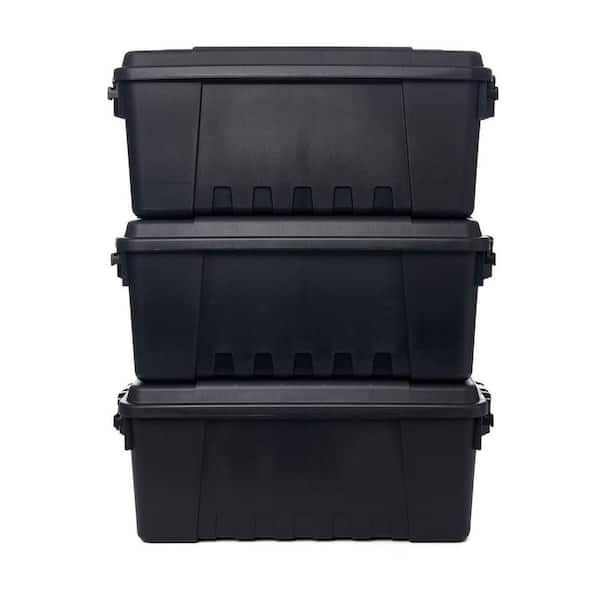 17-Gal. Storage Box in Black 3-Pack