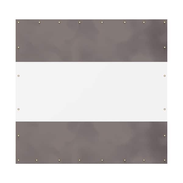 Tileon 8 ft. H x 8 ft. W Gray Heavy Duty Outdoor Clear Panel Curtain Waterproof Weather Resistant for Patios, Gazebos, Pergola