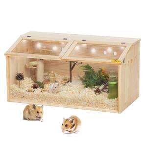 thumbnail image 2 of Large Metal Hamster Enclosure Rat Cage With 360 Viewing Acrylic Sides Ventilated Front Door Openable Top Portable Hamster Tank Guinea Pig Chinchilla Gerbi 2 of 11