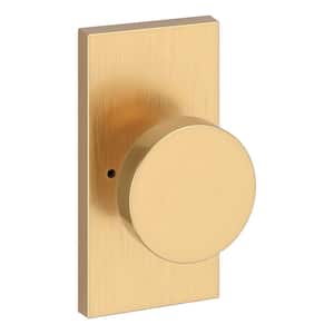 Contemporary Lifetime Satin Brass Bed/Bath Door Knob with Contemporary 5 in. Rose