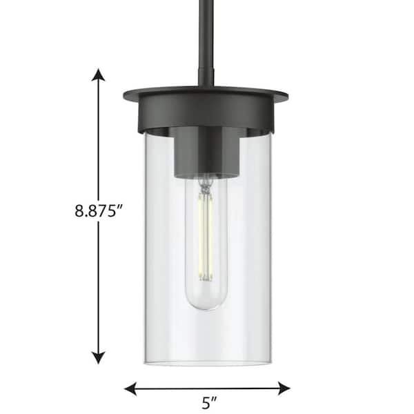 Progress Lighting Kellwyn 1-Light Matte Black Clear Glass