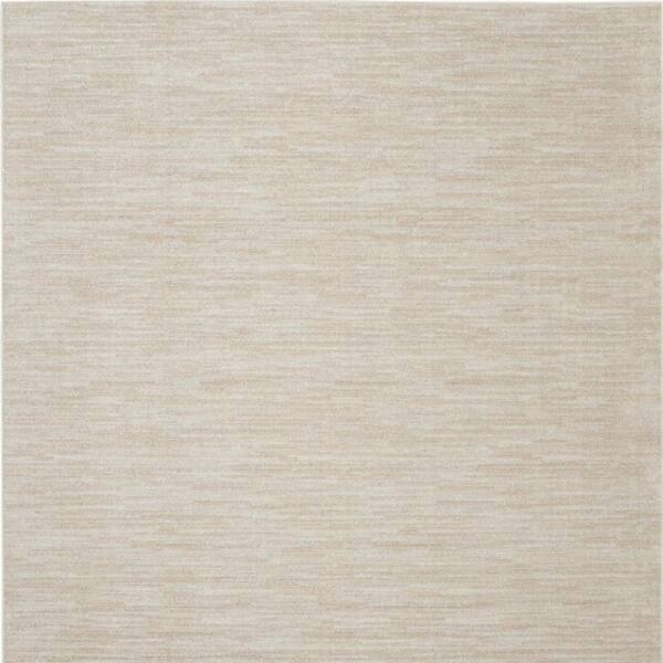 Beige, Ivory 7 ft. x 7 ft. Woven Polypropylene Indoor/Outdoor Area Rug