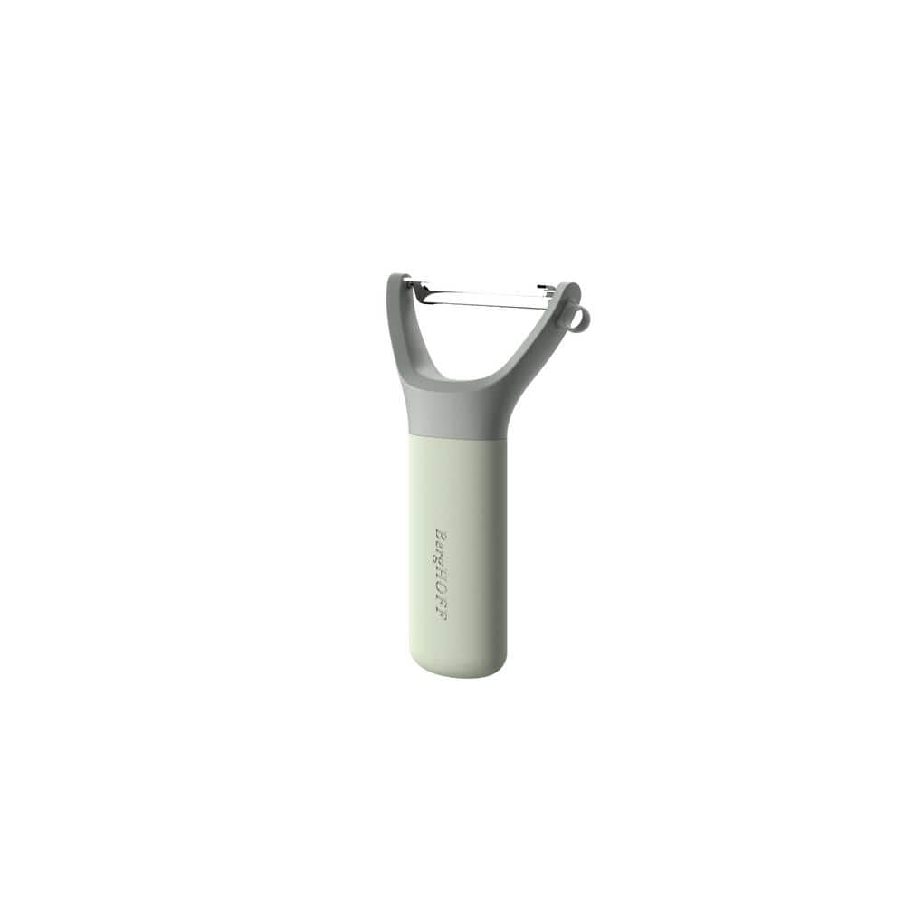 5" Green Stainless Steel Serrated Y-Peeler with Recycled Handle