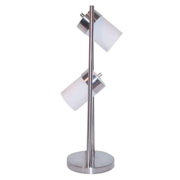 ORE International 25 in. 2-Light White Adjustable Table Lamp