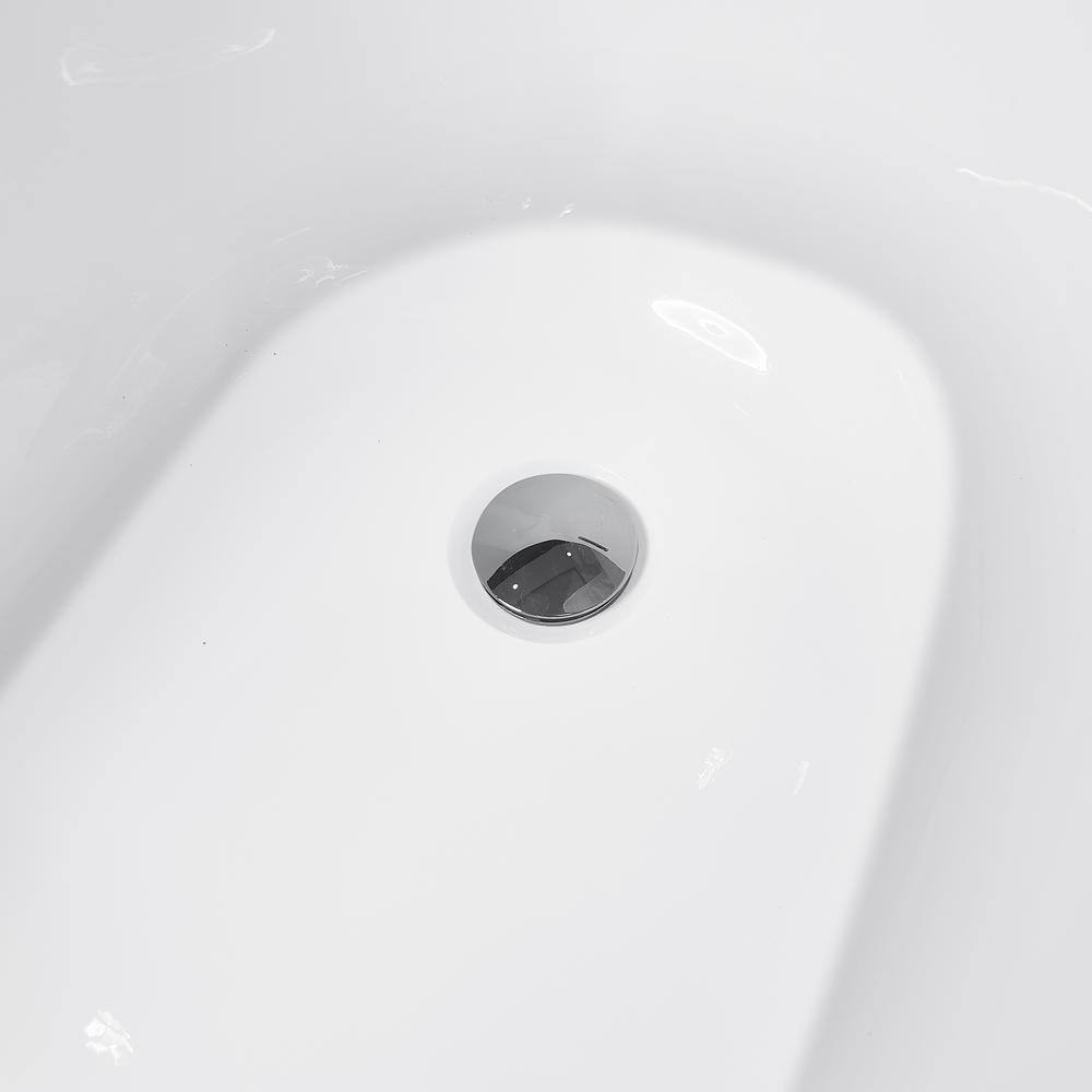 67" White Acrylic Freestanding Soaking Bathtub