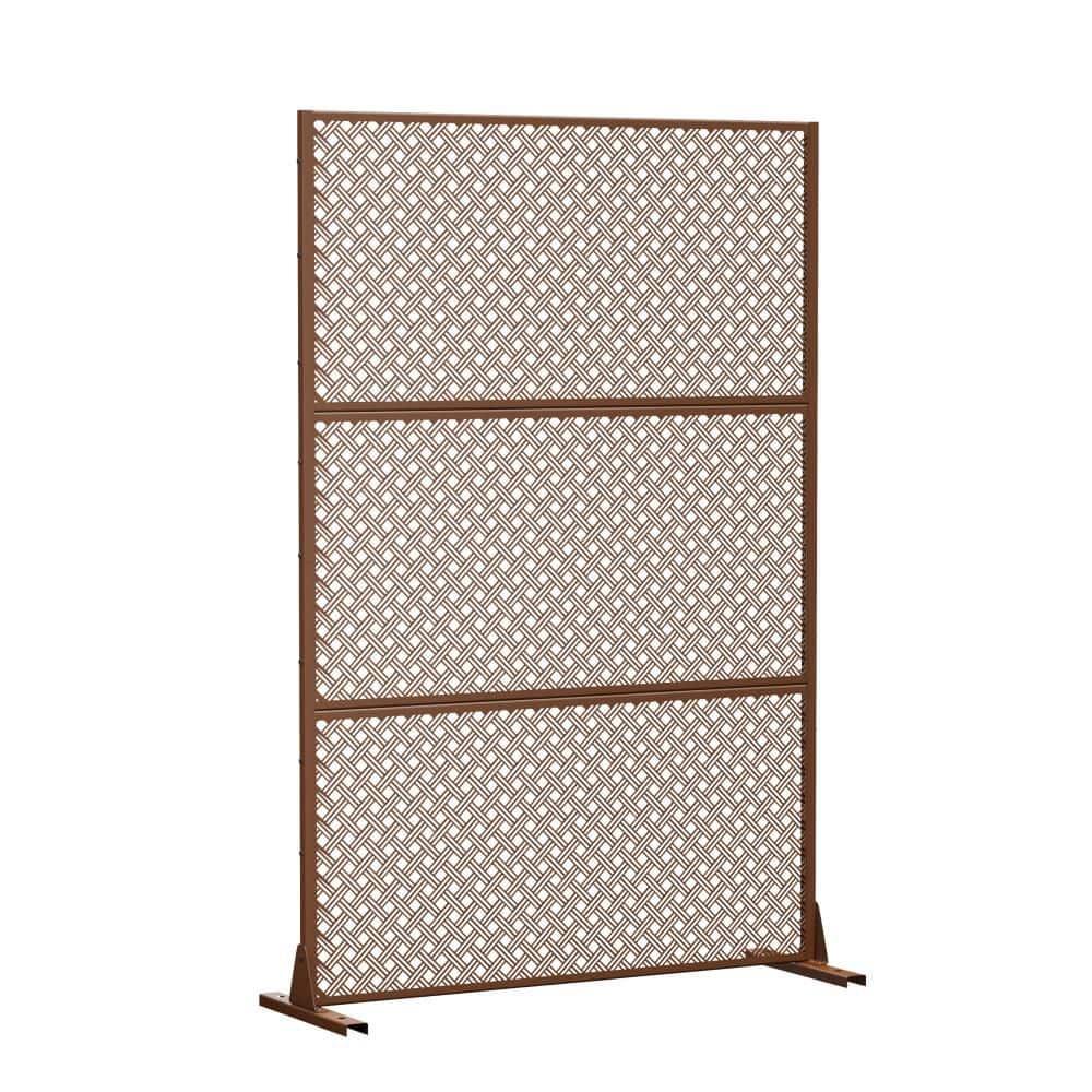 Outdoor Privacy Fence 47 in. L x 16 in. W x 72 in. H Brown Galvanized Steel Garden Privacy Screen price history on PriceWatchPro
