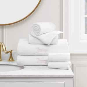 Luxurious Alyssa 6-Piece 100% Cotton Bath Towel Set in White