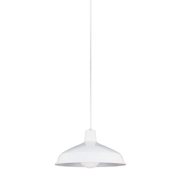 Generation Lighting Painted Shade 1-Light Matte White Island Hanging Pendant Light