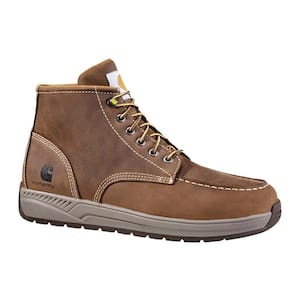 Carhartt Men s Waterproof 6 in. Moc Toe Work Boot Soft Toe Dark Brown Wedge 09W CMW6015 9W The Home Depot