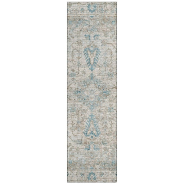 Chantille Machine Washable Indoor/Outdoor Abstract ACN3160 Linen 2 ft. x 7 ft. Runner Rug
