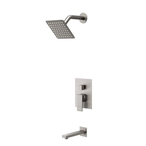 Crozet 1-Handle 2-Spray Tub and Shower Faucet Shower Head 1.8 GPM with Pressure Balance in Brushed Nickel