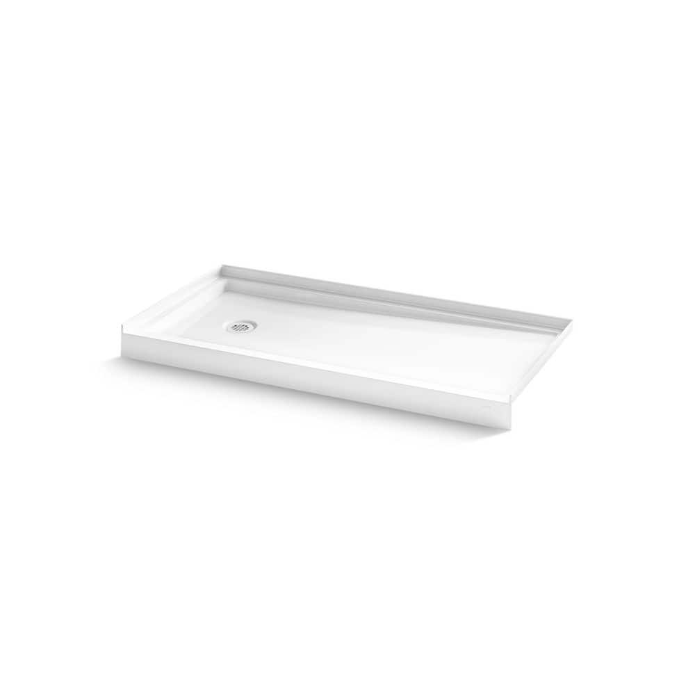 Paces 60 in. L x 30 in. W Alcove Shower Pan Base with Left Hand Drain in White price history on PriceWatchPro
