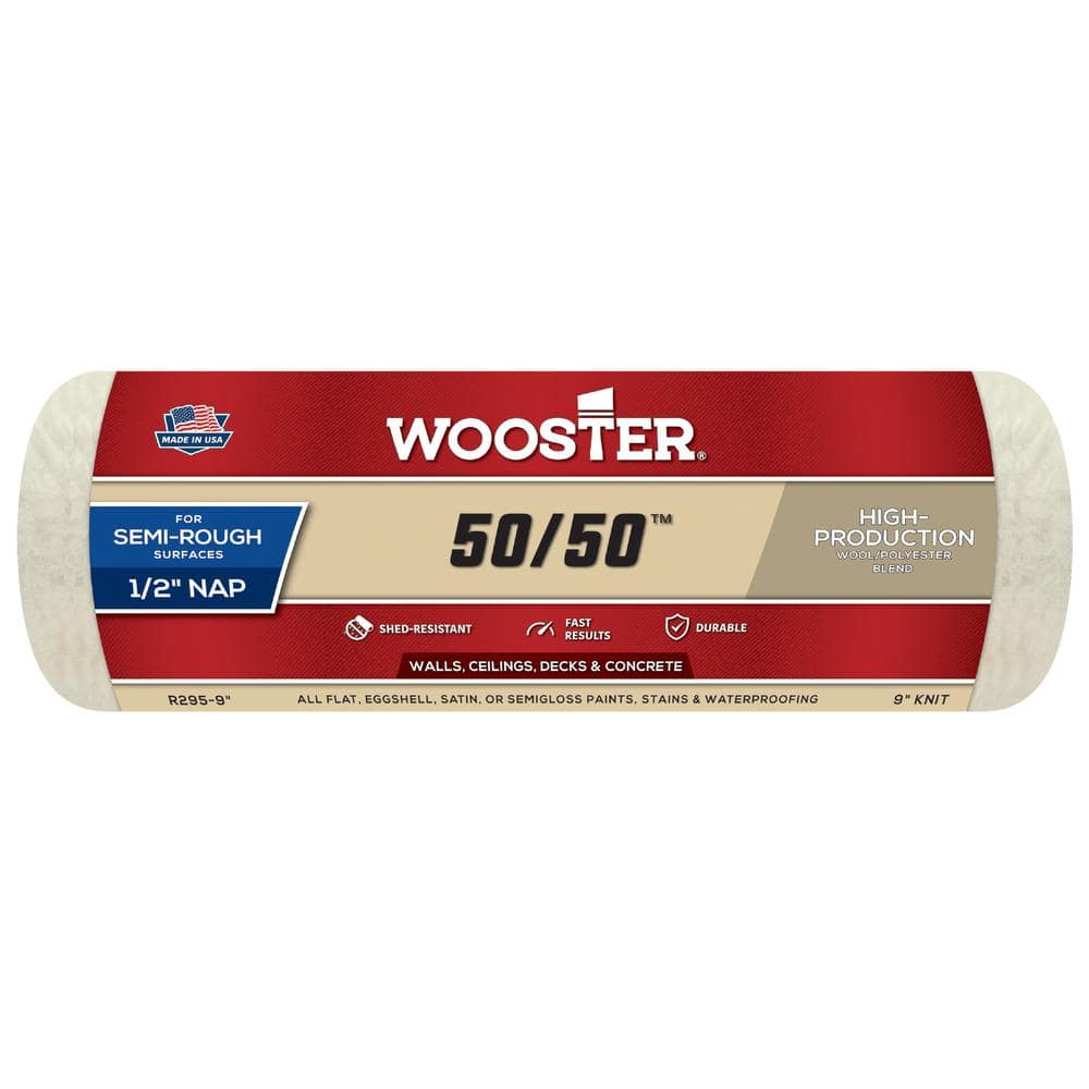 Wooster 9 in. x 1/2 in. 50/50 Lambswool/Polyester Knit Roller Cover