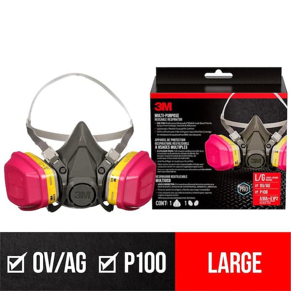 OV AG P100 Professional Multi-Purpose Respirator in Black with Drop Down