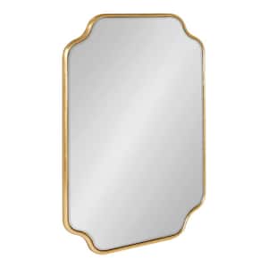 Plumley Scalloped 24 in. H x 18 in. W Glam Irregular Framed Gold Wall Mirror