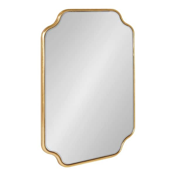 Kate and Laurel Plumley Scalloped 24 in. H x 18 in. W Glam Irregular Framed Gold Wall Mirror