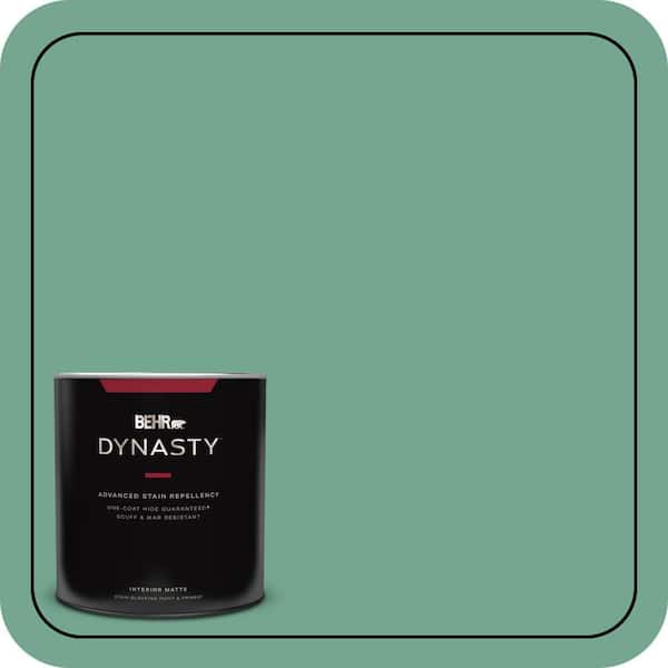 BEHR DYNASTY 1 qt. #M420-5 Free Green One-Coat Hide Matte Interior Stain-Blocking Paint & Primer