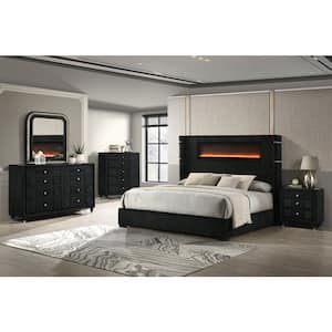 Acme Furniture Verona Black Wood Frame Queen Size Platform Bed