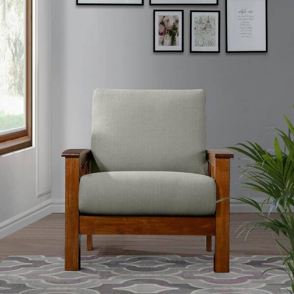 Exposed wood frame online chair