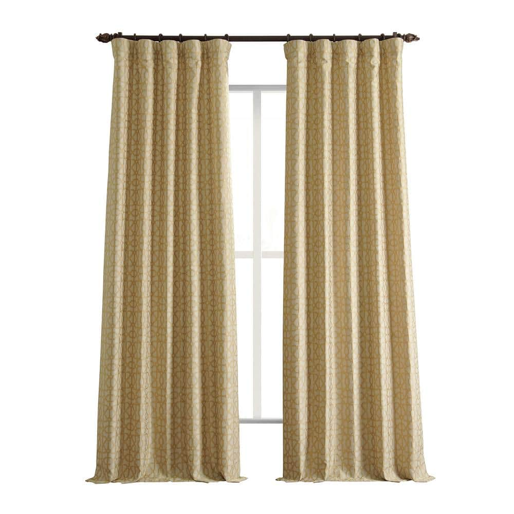 Exclusive Fabrics & Furnishings Metro Gold Faux Silk Jacquard 50 in. W ...