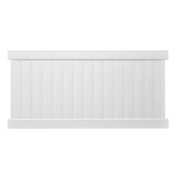 Veranda Pro-Series 4 ft. H x 8 ft. W White Vinyl Woodbridge Privacy Fence Panel