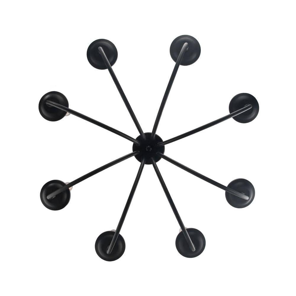 Elegant Colonial Black Metal 8-Light Candle Chandelier