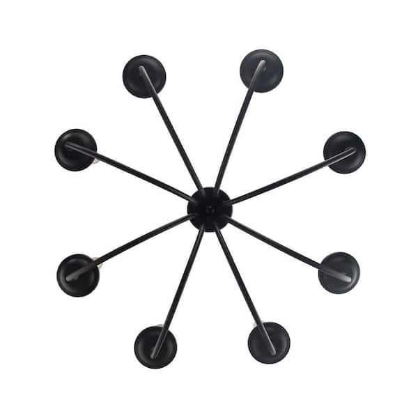 Bel Air Lighting Candle 8-Light Black Candle Chandelier Light