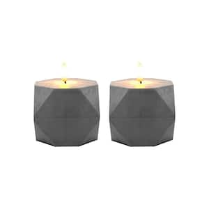 Battery Operated Geometric Candles with 3D Wick Flame (Set of 2)