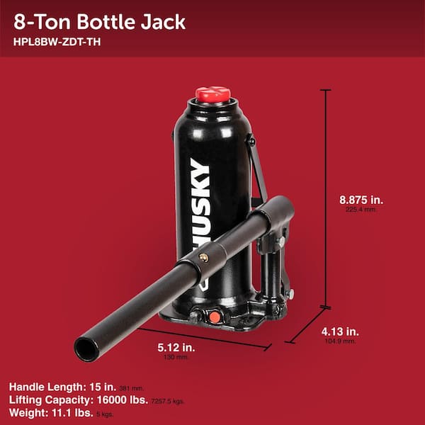 Husky 8 Ton Bottle Jack HPL8BW-ZDT-TH - The Home Depot