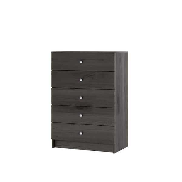 Vista 31.5 in. W Grey 5 Drawer Hutch Base 1-Shelf Wood Closet System