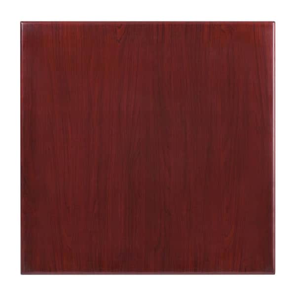 Glenbrook 30 in. Square High-Gloss Mahogany Resin Table Top with 2 in. Thick Drop-Lip