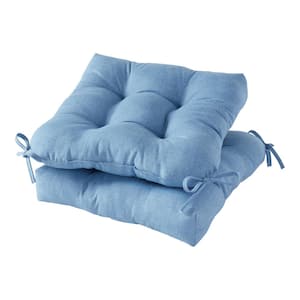 Denim 20 in. x 20 in. Square Tufted Outdoor Seat Cushion (2-Pack)