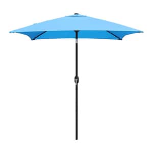 6.5 ft. Steel Crank and Tilt Square Market Patio Umbrella in Aqua