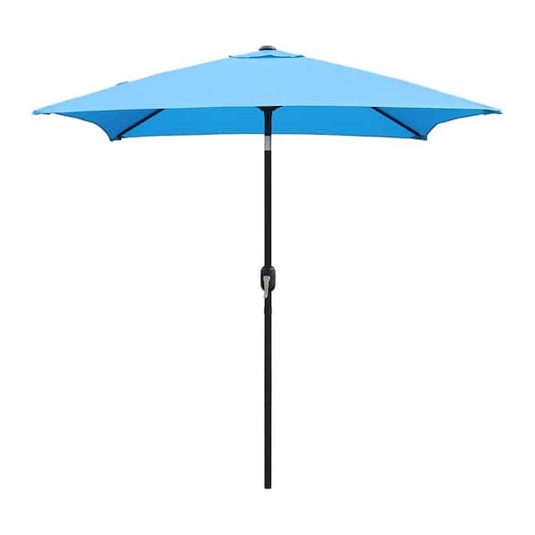 Maypex 6.5 ft. Steel Crank and Tilt Square Market Patio Umbrella in Aqua  300003-A-V1 The Home Depot
