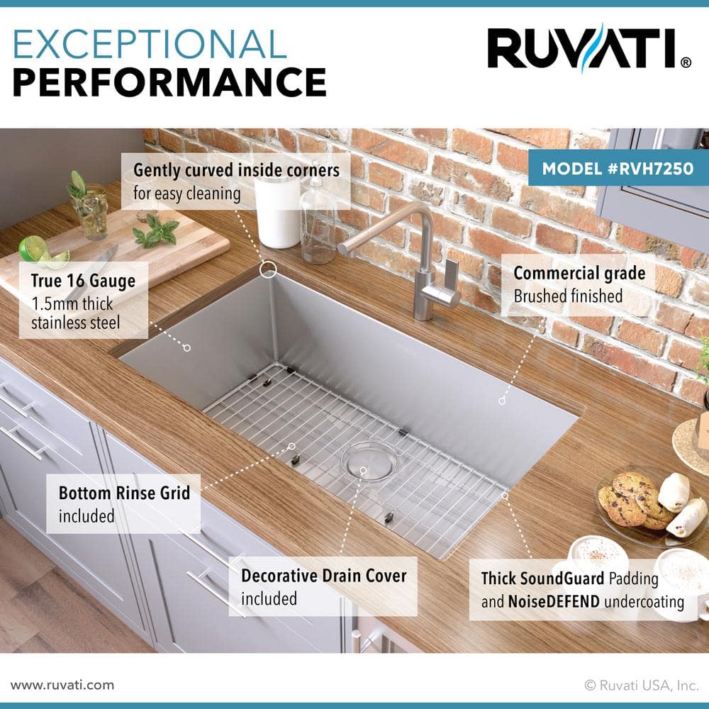 28-Inch Stainless Steel Drop-In Single Bowl Kitchen Sink