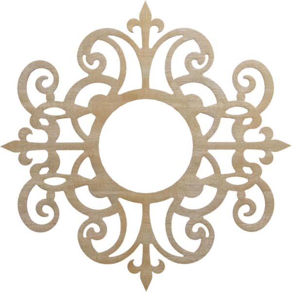 Ekena Millwork 32 in. x 12.25 in. x 0.375 in. Wood Medallion Moulding