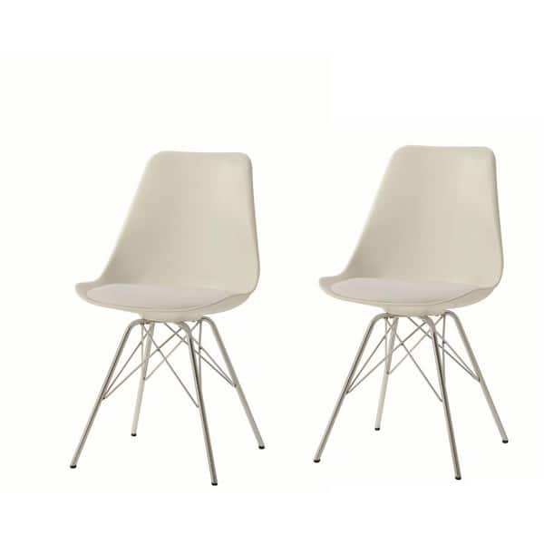 Lowry Collection White Dining Chair (Set of 2)